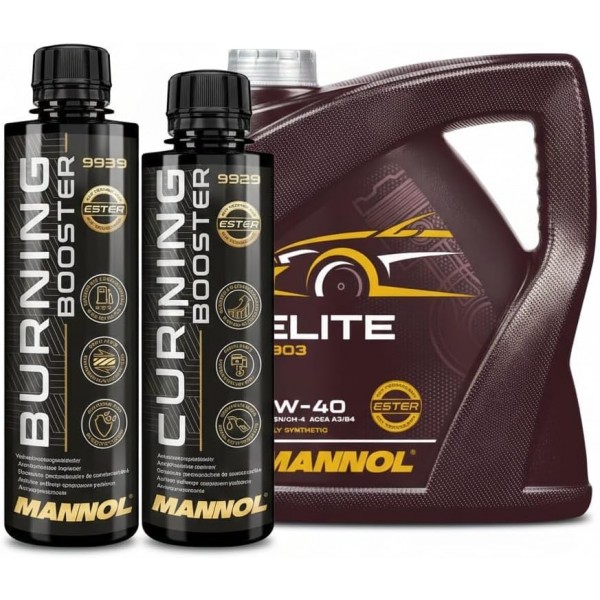 زيت ايليت 5W-40 4 لتر (معزز حرق 450 مل + سيرامو استر 250 مل
